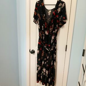 Floral Black Length Jumpsuit